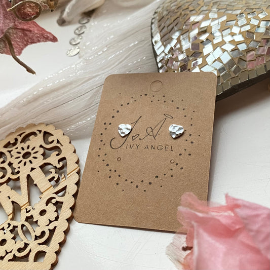 Hammered Heart Stud Earrings