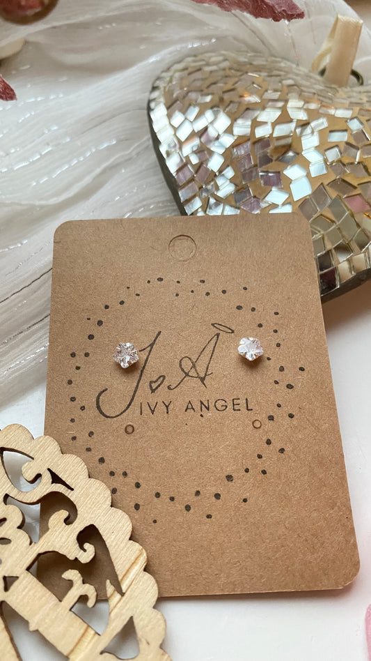Daisy Stud Earrings ~ CZ