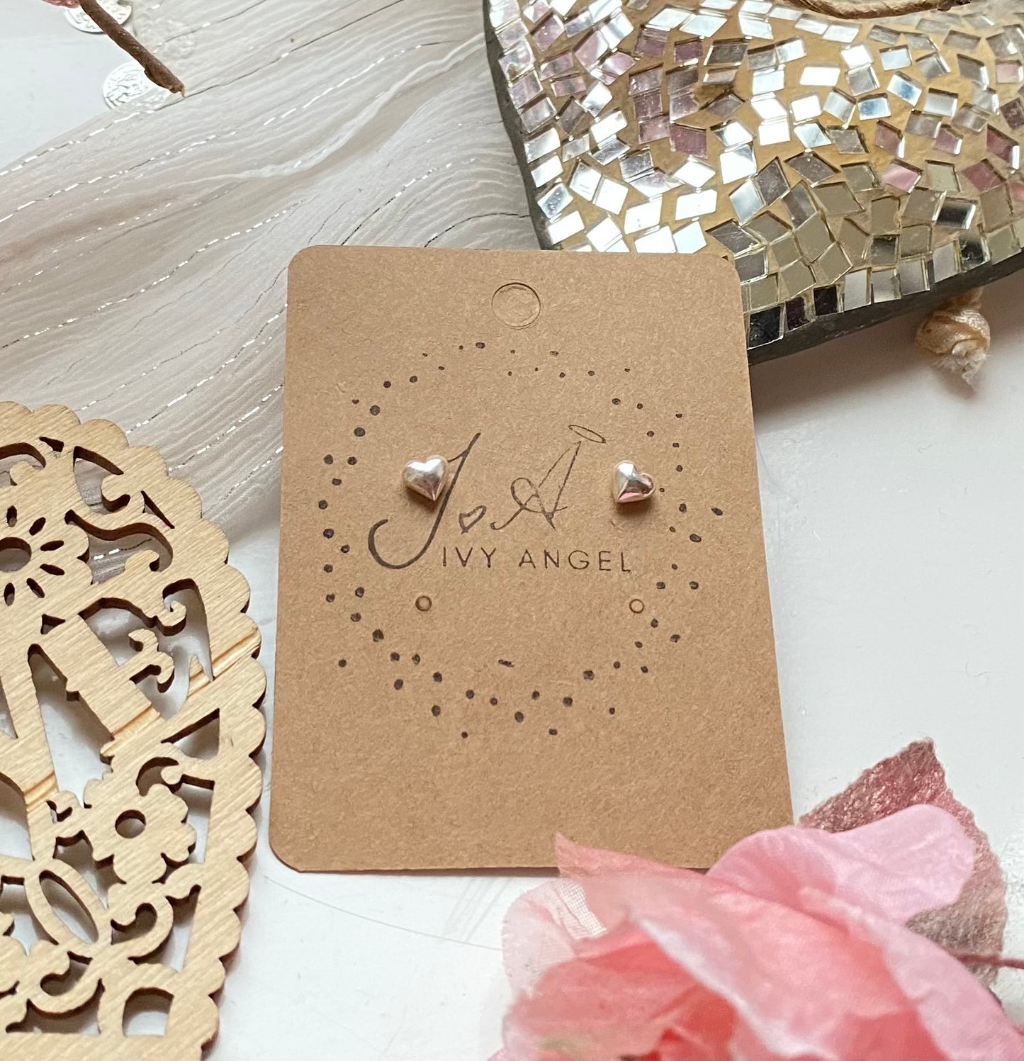 Puff Heart Studs
