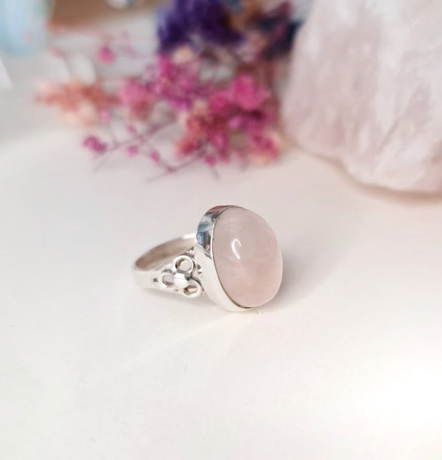 Rose Quartz & Sterling Silver Ring