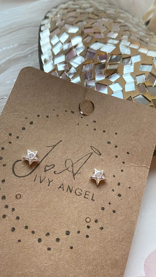 Star Stud Earrings ~ CZ