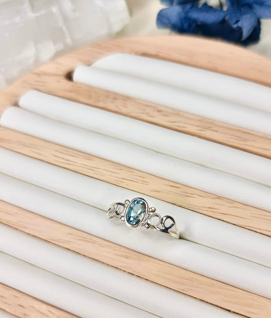 Blue Topaz & Sterling Silver Ring