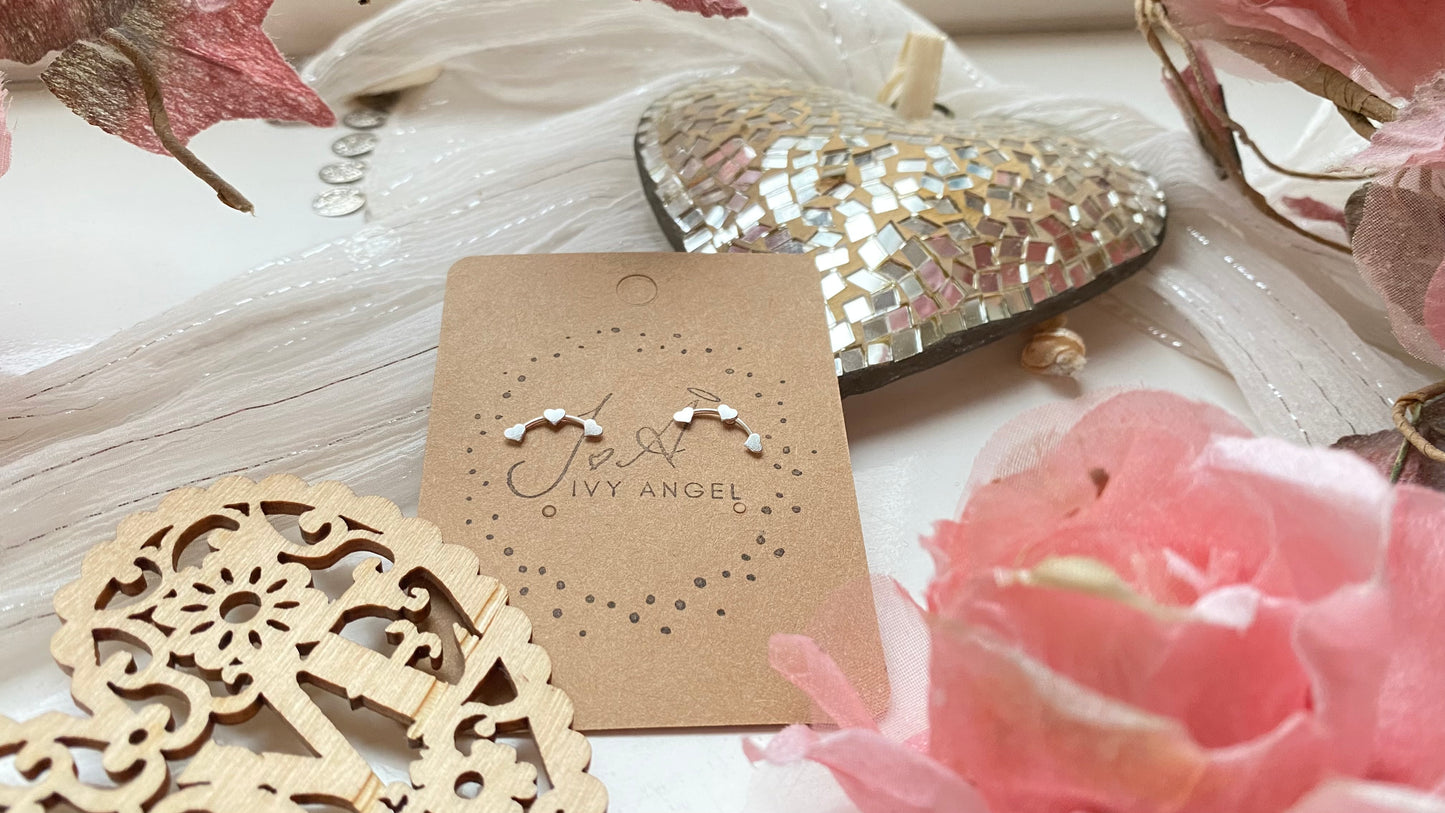 Triple Heart Stud Earrings