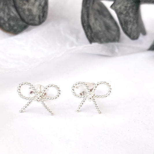 Rope Bow Stud Earrings