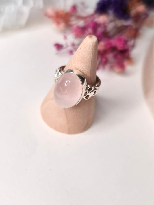 Rose Quartz & Sterling Silver Ring