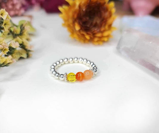 Confidence Crystal Ring - Citrine & Agate