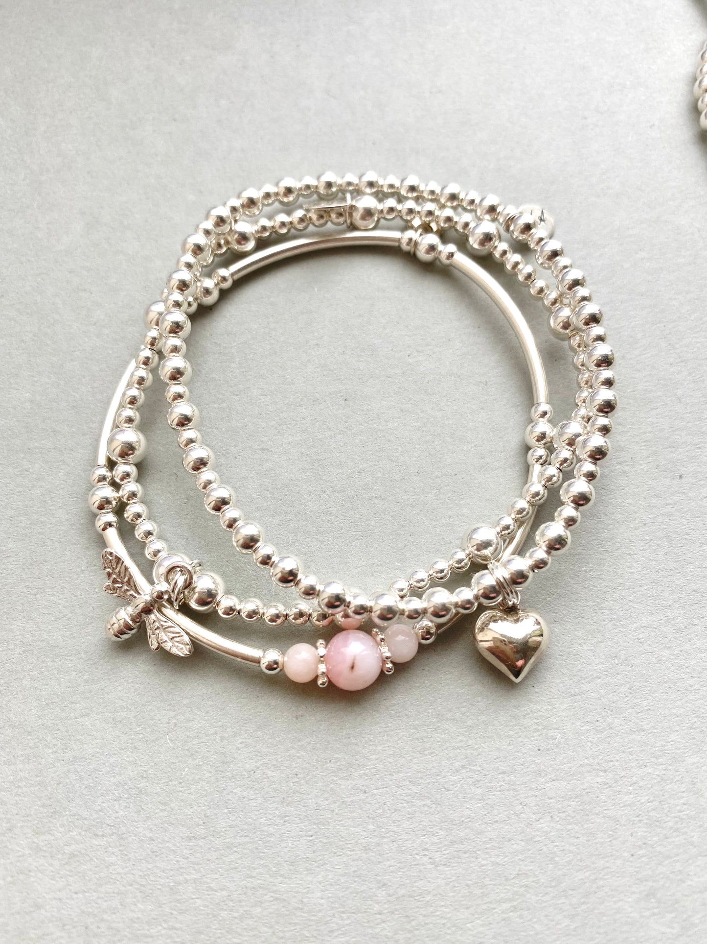 Puff Heart Charm Bracelet