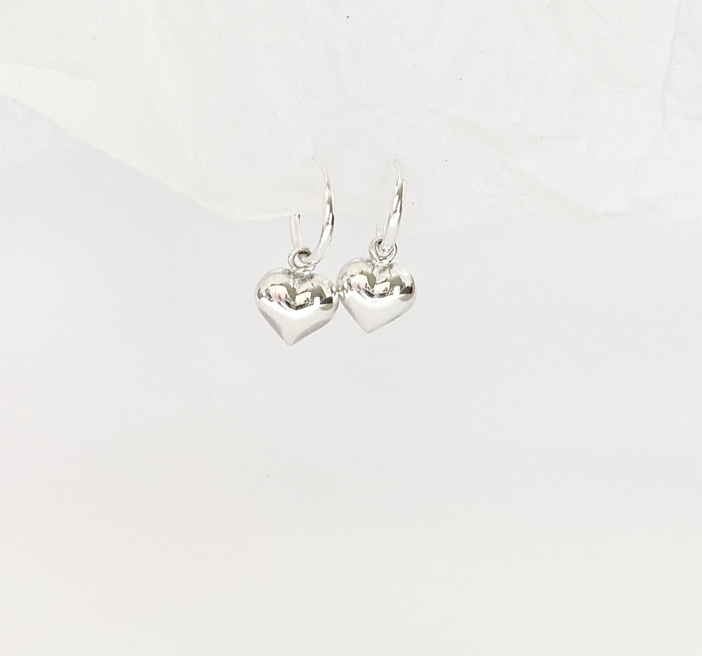 Sterling Silver Heart Hoops