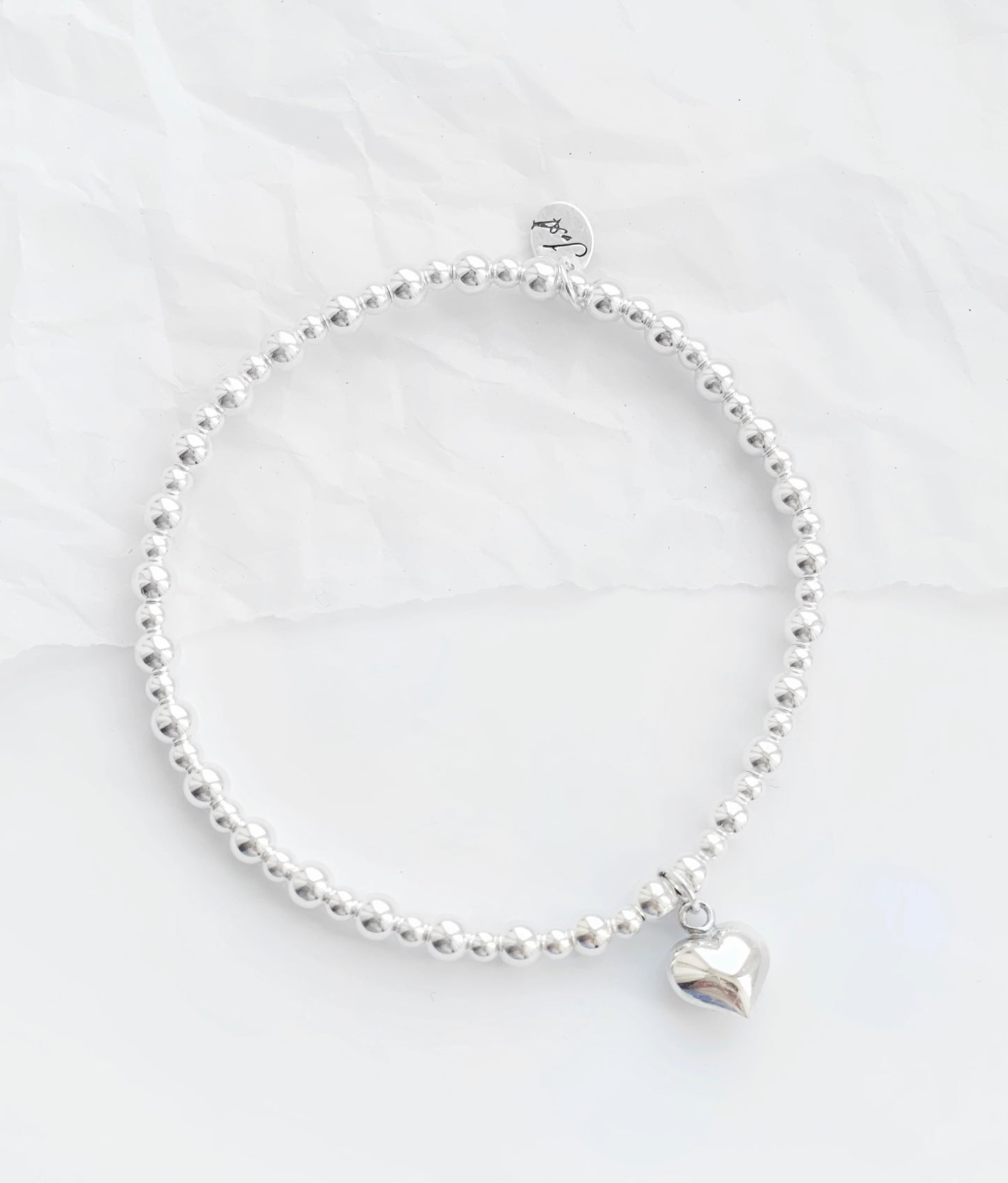 Puff Heart Charm Bracelet
