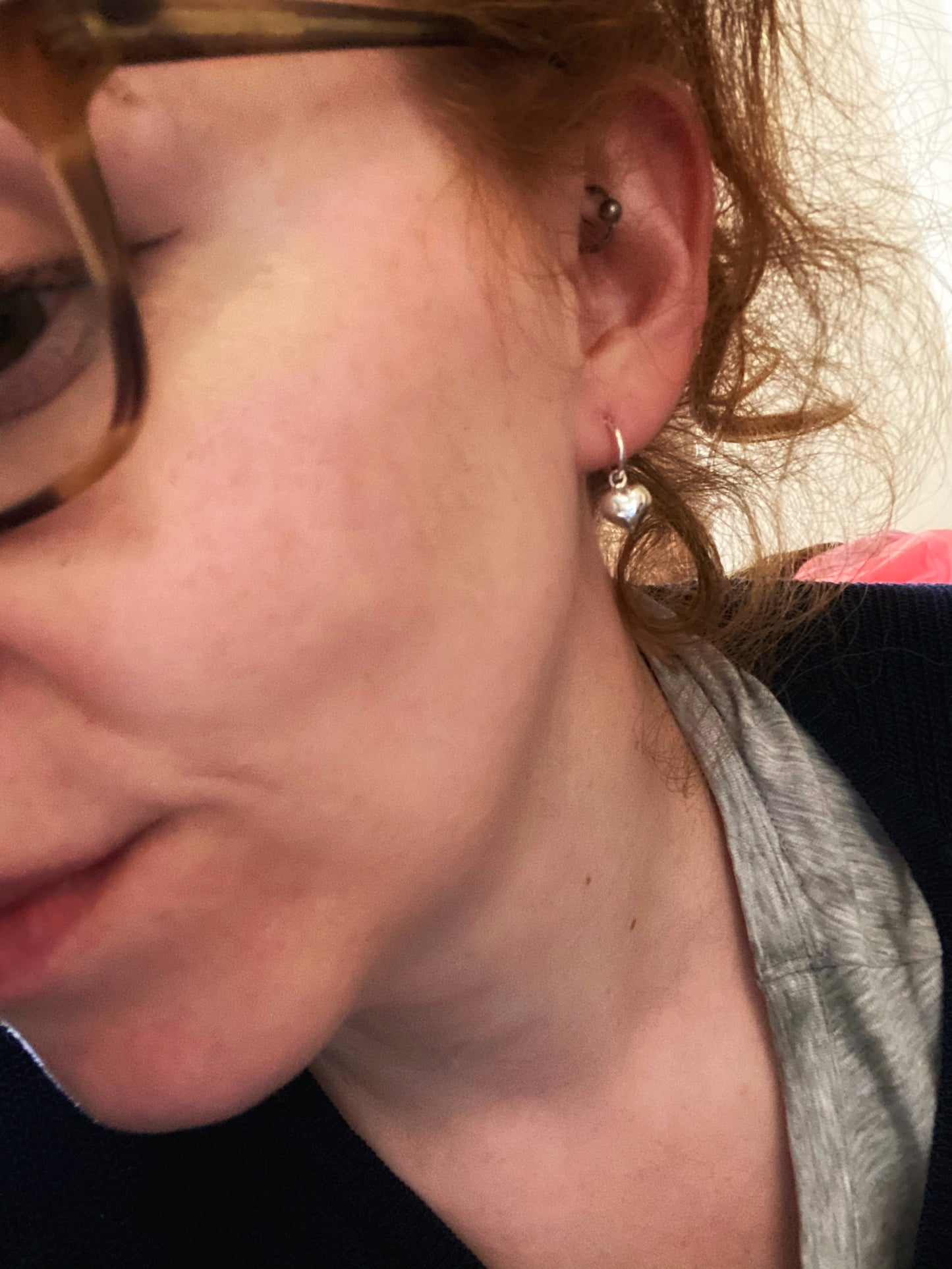 Sterling Silver Heart Hoops