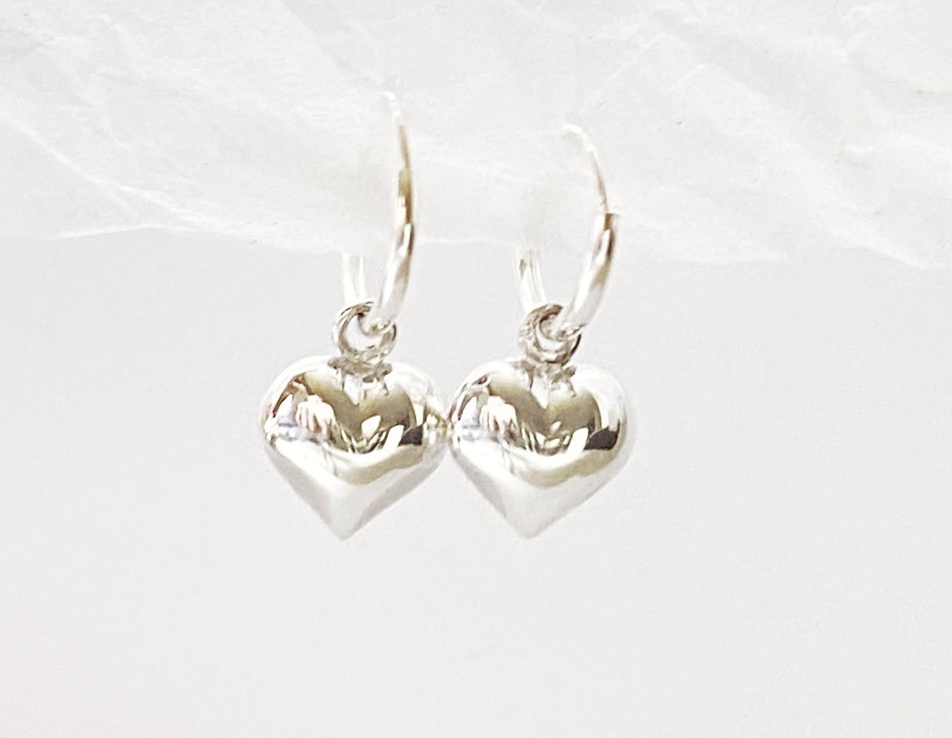 Sterling Silver Heart Hoops