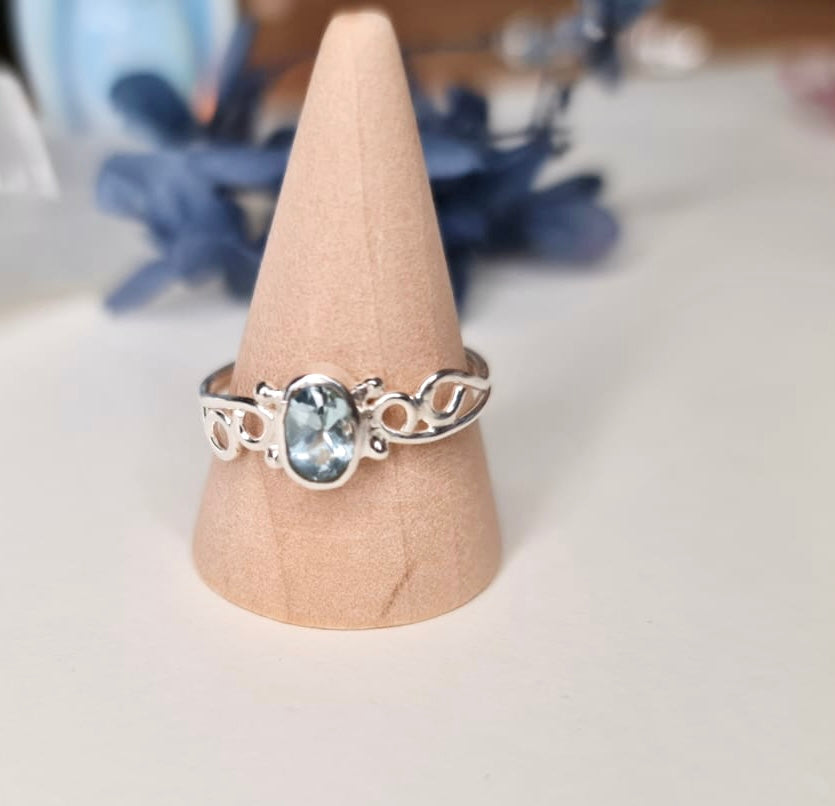 Blue Topaz & Sterling Silver Ring