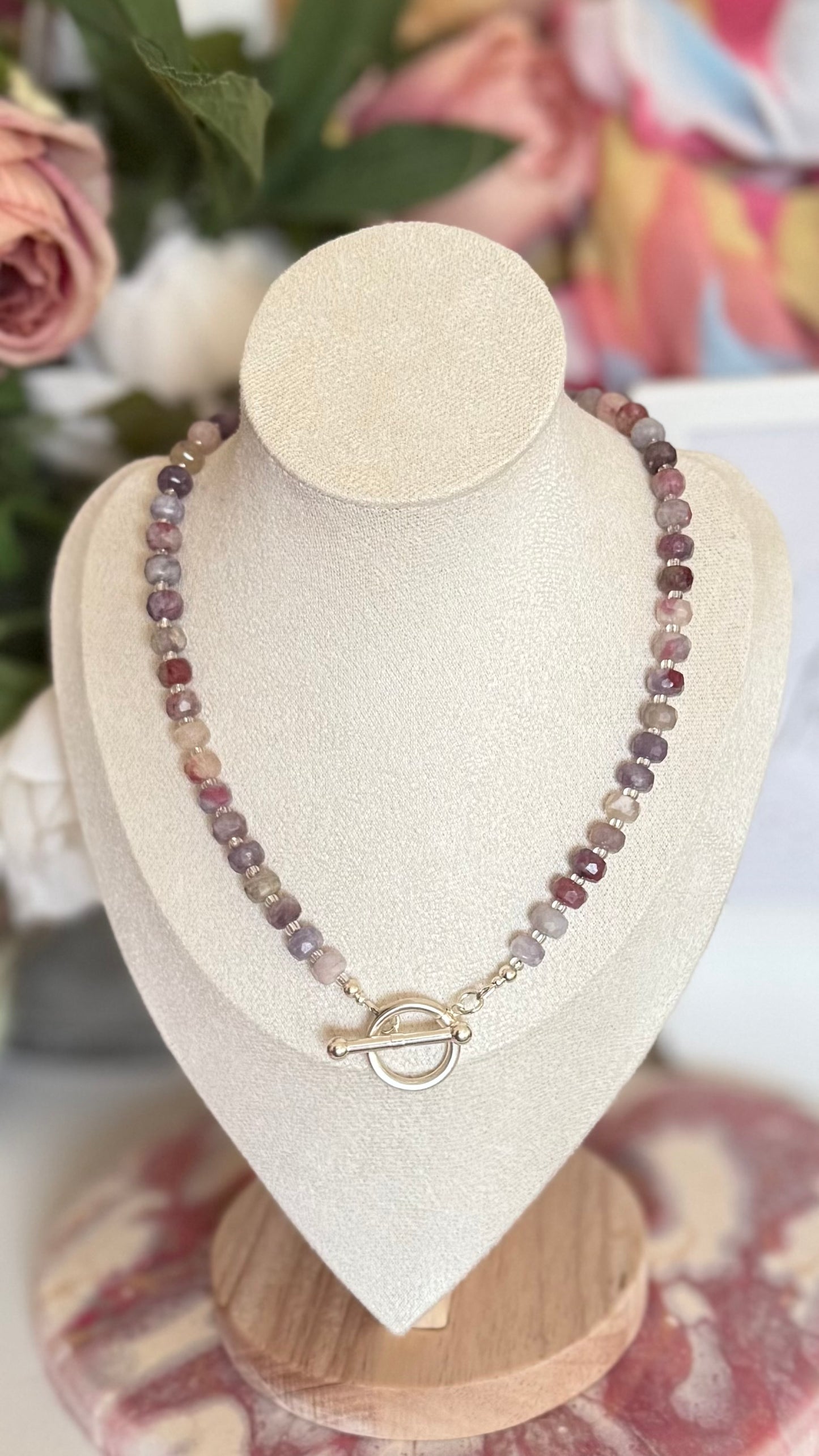 Pink Tourmaline & Sterling Silver Necklace