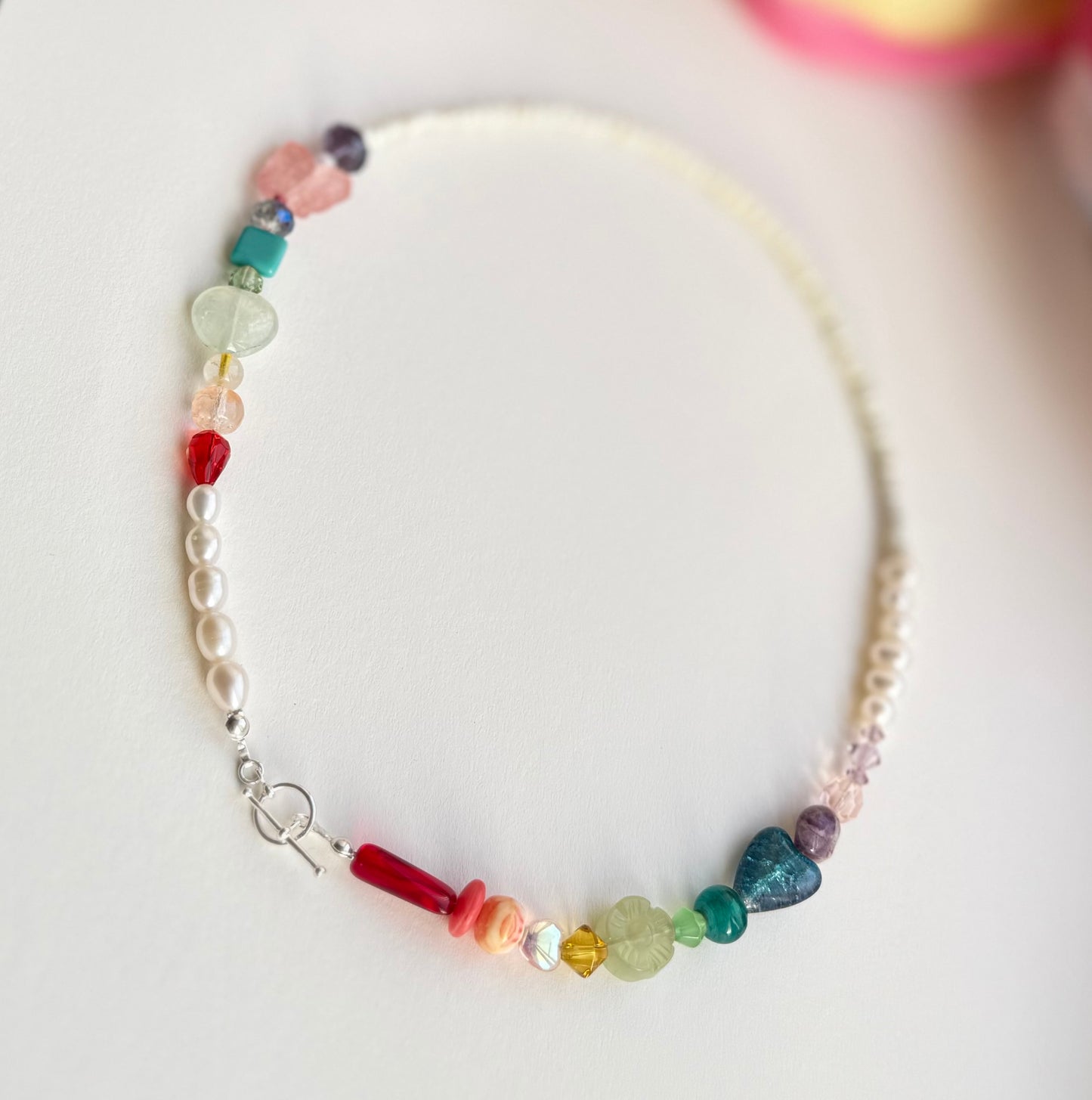 Colourful Glass & Freshwater Pearl Necklace