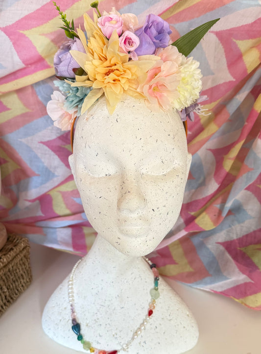 Purple Rose Upcycled Floral Festival Headband | Sustainable Hair Accessory | Handmade Boho Hairband | Eco Friendly Gift for Her
