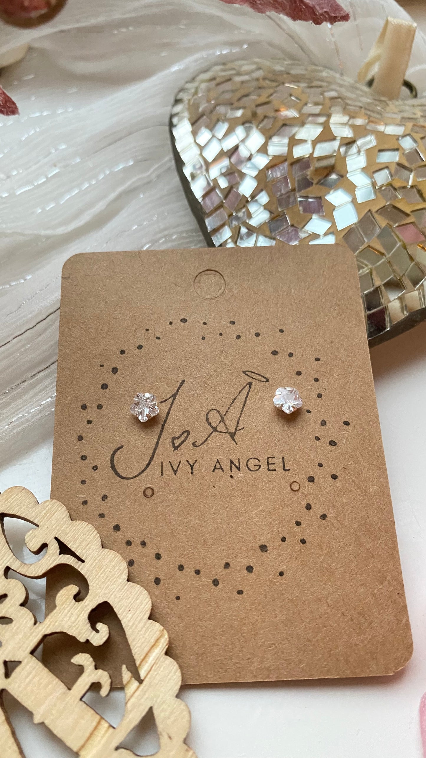 Daisy Stud Earrings ~ CZ