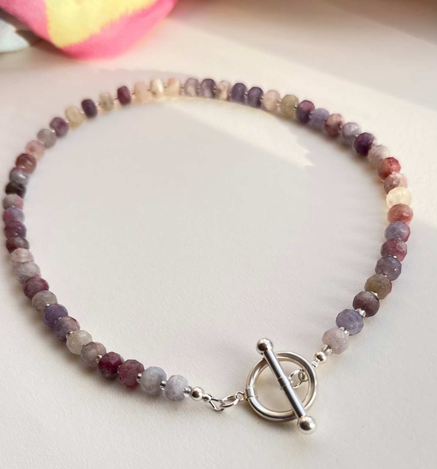 Pink Tourmaline & Sterling Silver Necklace