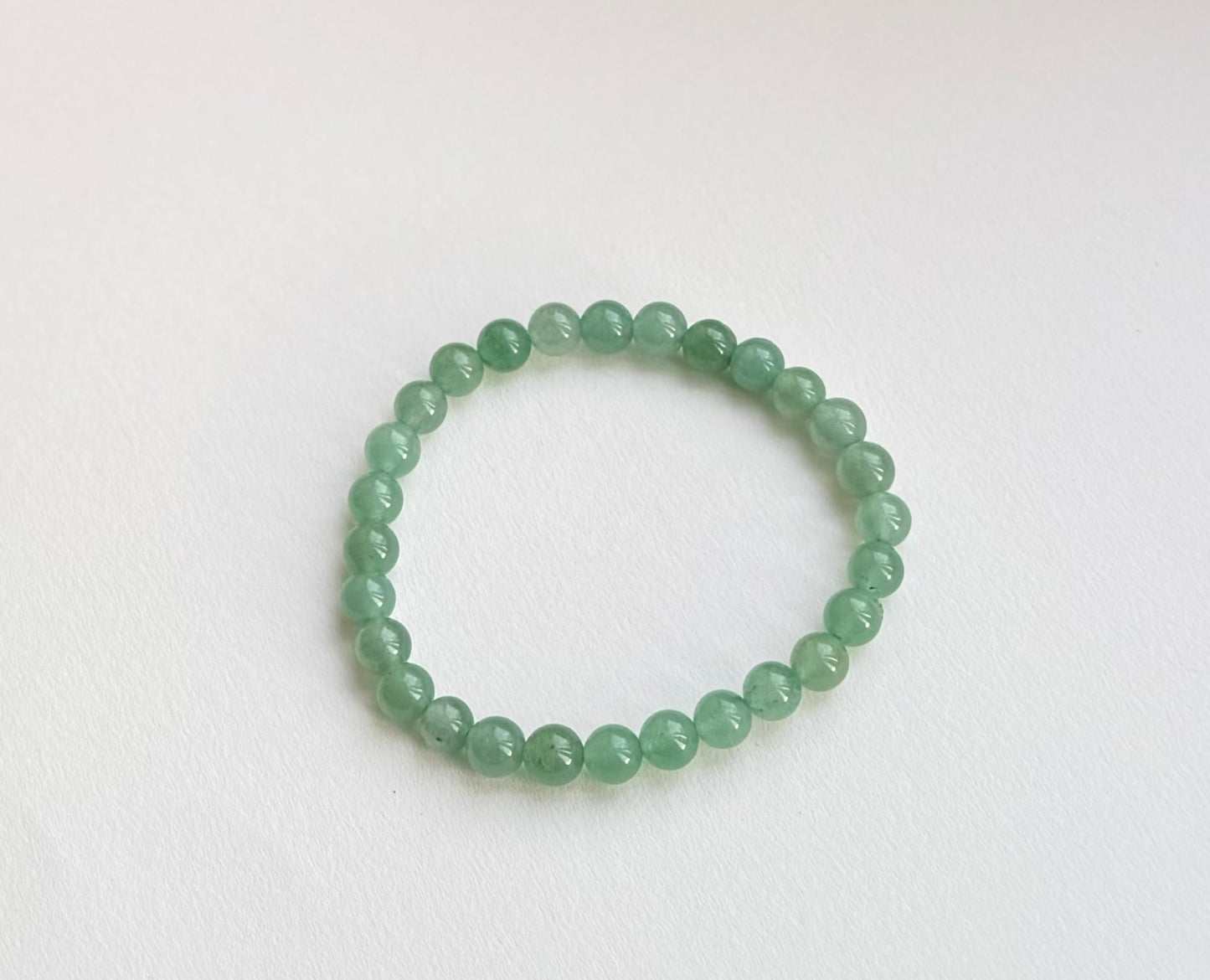 Hand Strung Aventurine Bead Bracelet