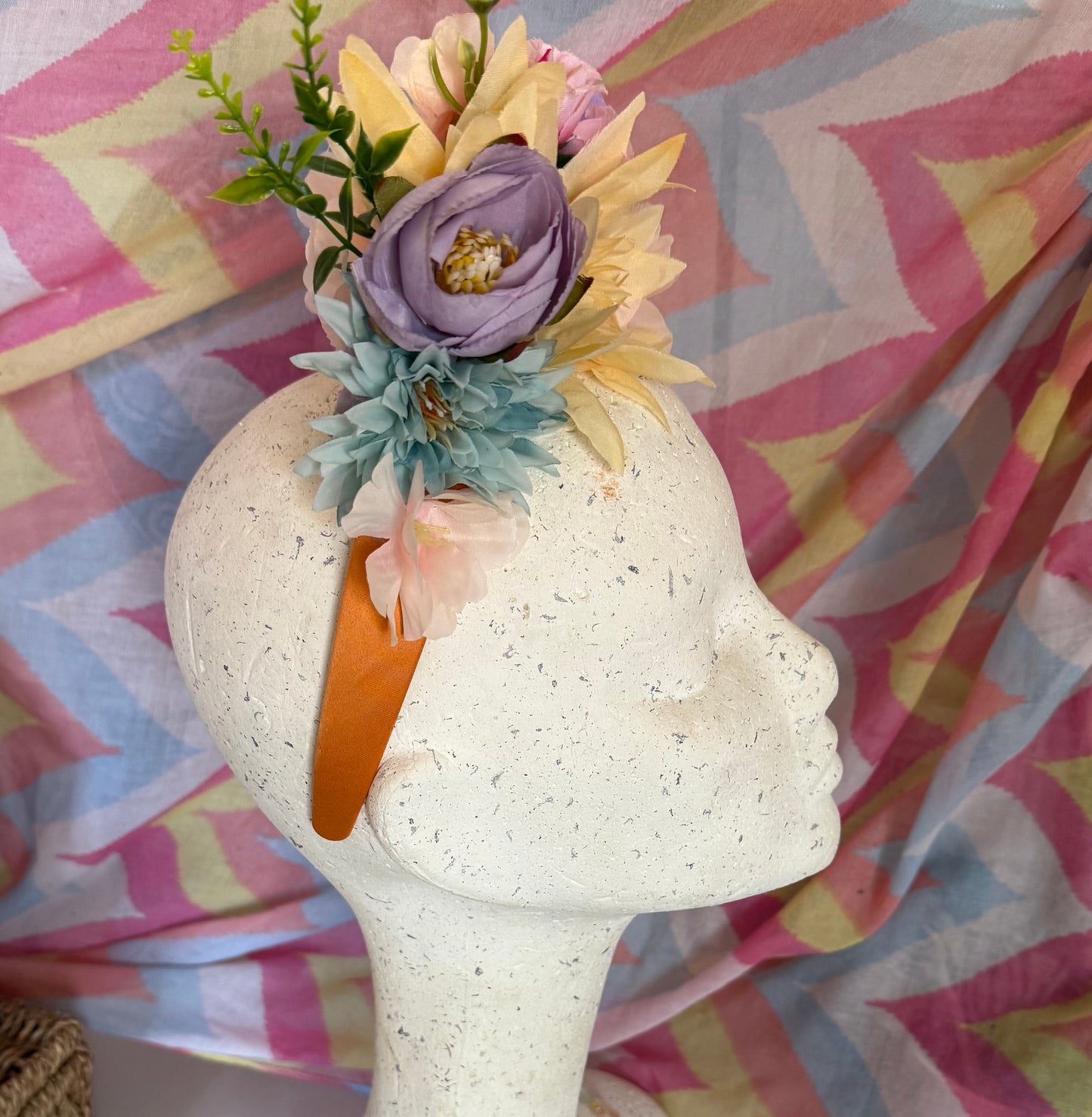 Purple Rose Upcycled Floral Festival Headband | Sustainable Hair Accessory | Handmade Boho Hairband | Eco Friendly Gift for Her