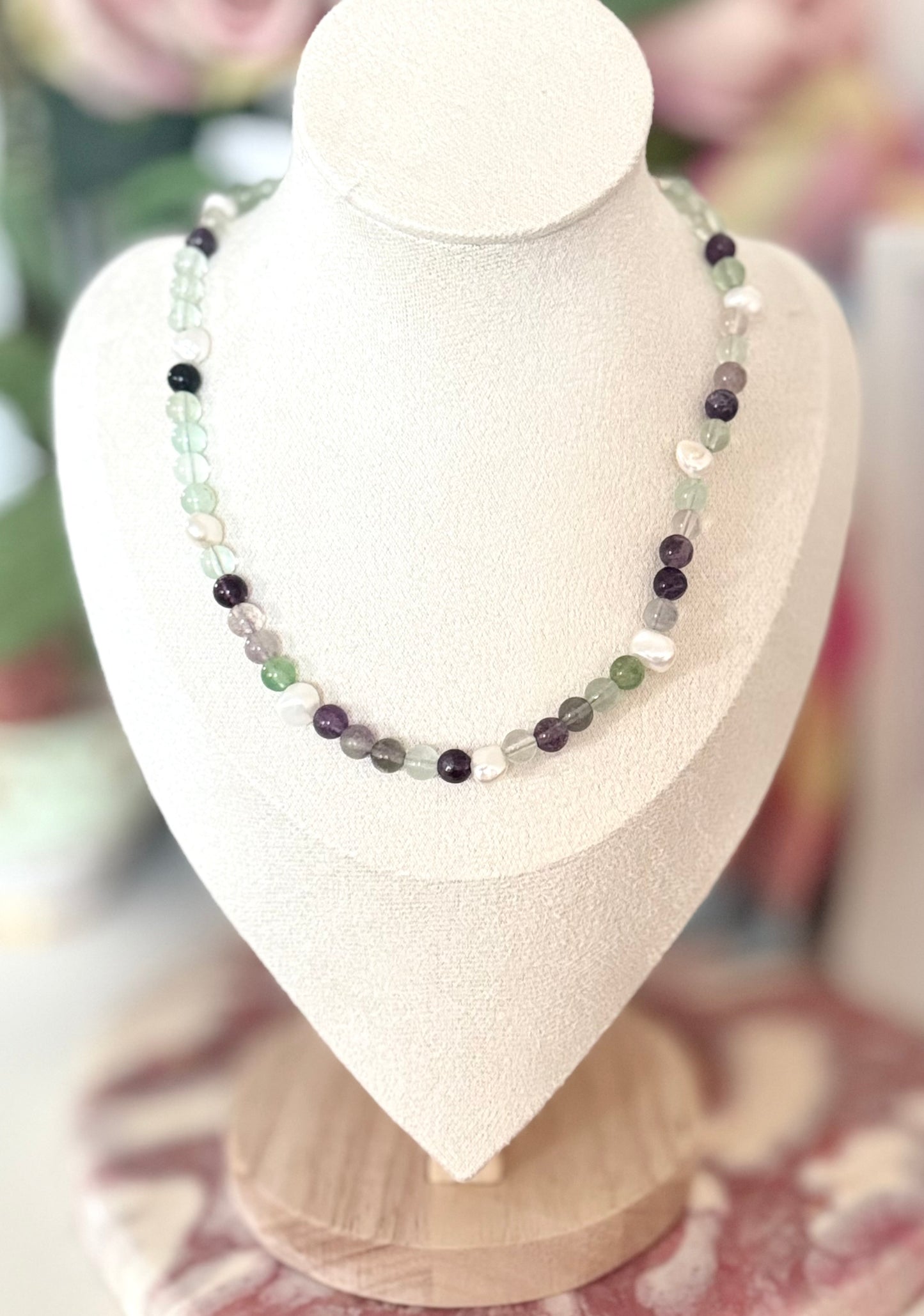 Fluorite & Freshwater Pearl Necklace