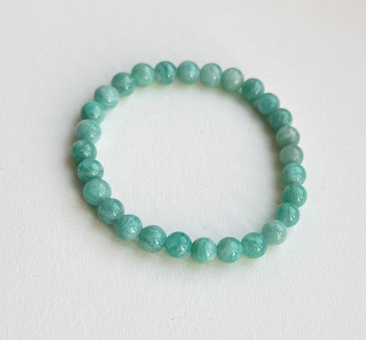 Premium Aqua Amazonite Bead Bracelet