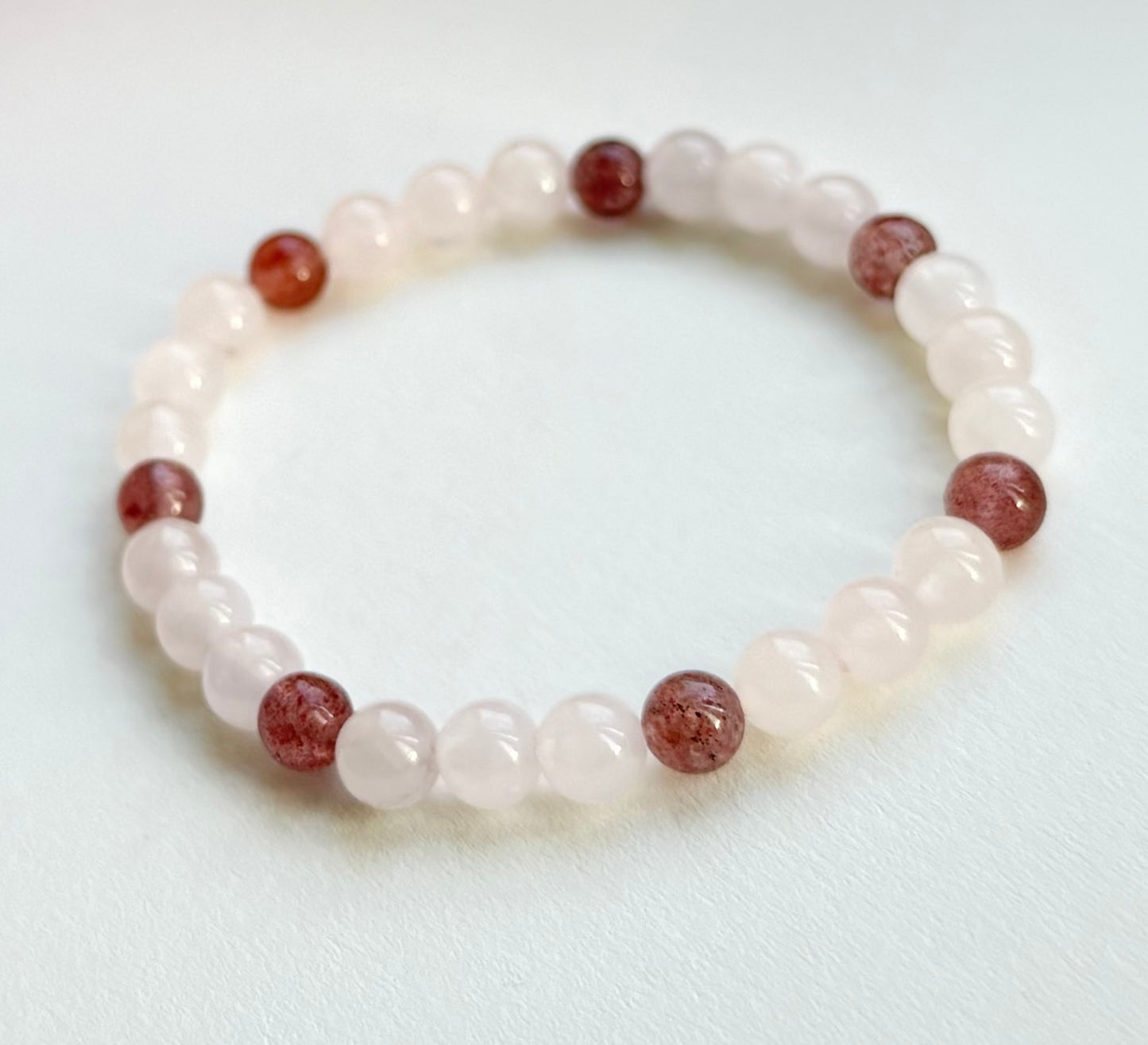 Rose Quartz & Strawberry Quartz Bracelet