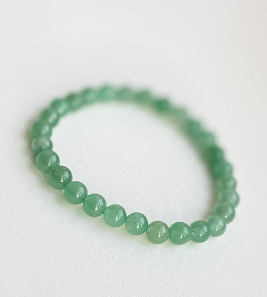 Hand Strung Aventurine Bead Bracelet